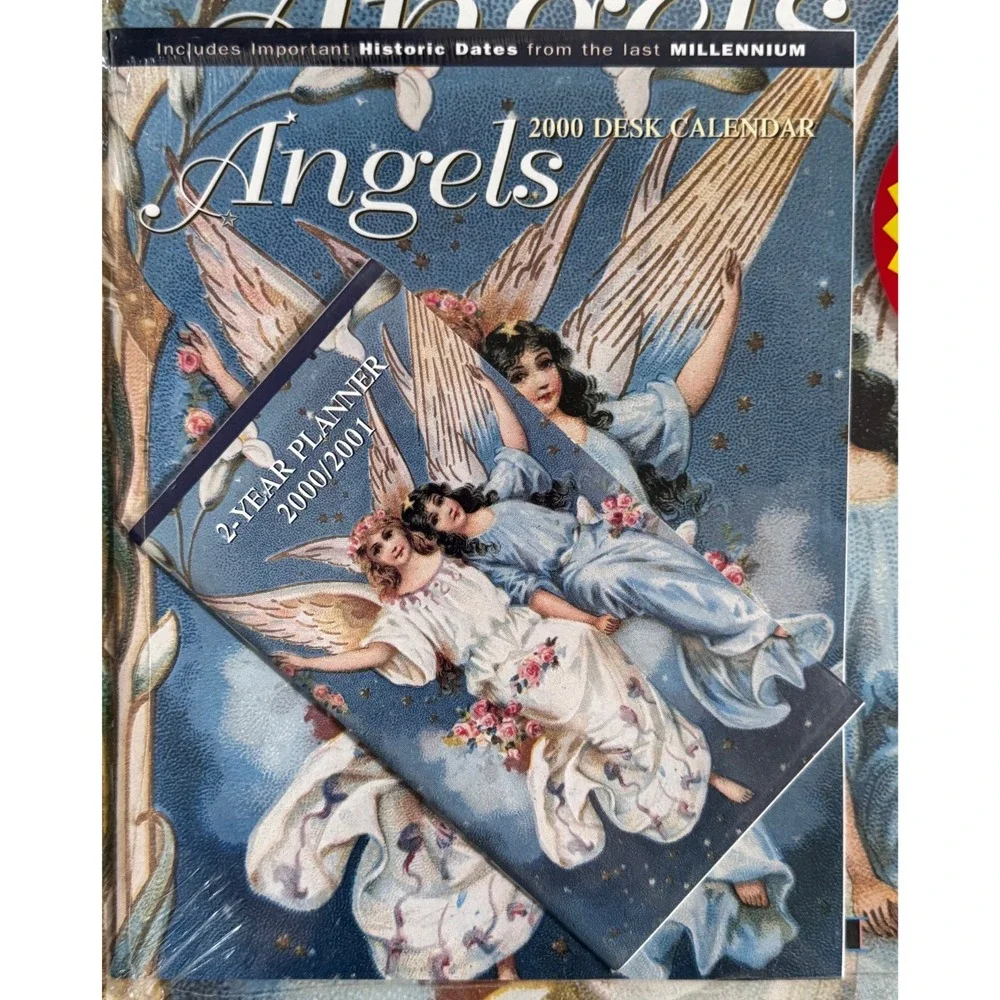 Angels Renaissance Y2K Calendar Wall Desk Planner Set Millennium Historic Sealed
